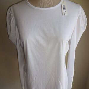 NWT New Womens White Rebecca Taylor Top Long Sleeve Shirt L